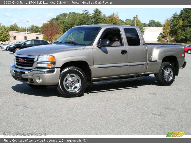 Pewter Metallic / Dark Pewter 2003 GMC Sierra 1500 SLE Extended Cab 4x4