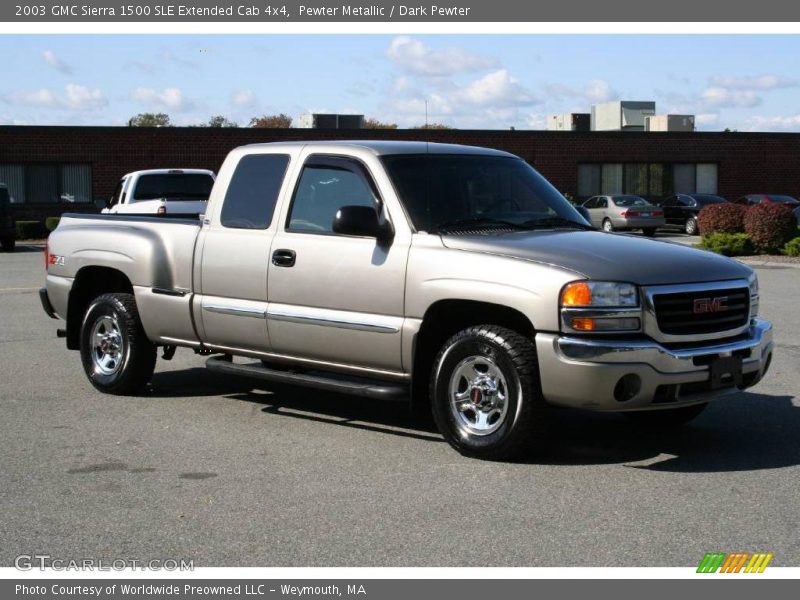 Pewter Metallic / Dark Pewter 2003 GMC Sierra 1500 SLE Extended Cab 4x4