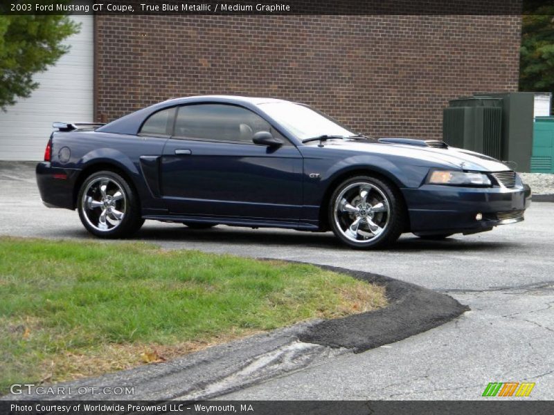 True Blue Metallic / Medium Graphite 2003 Ford Mustang GT Coupe