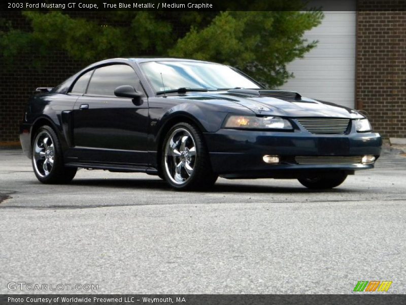 True Blue Metallic / Medium Graphite 2003 Ford Mustang GT Coupe
