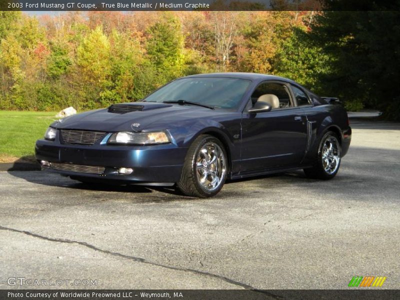 True Blue Metallic / Medium Graphite 2003 Ford Mustang GT Coupe