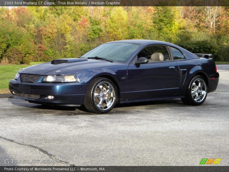 True Blue Metallic / Medium Graphite 2003 Ford Mustang GT Coupe