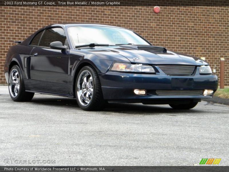 True Blue Metallic / Medium Graphite 2003 Ford Mustang GT Coupe