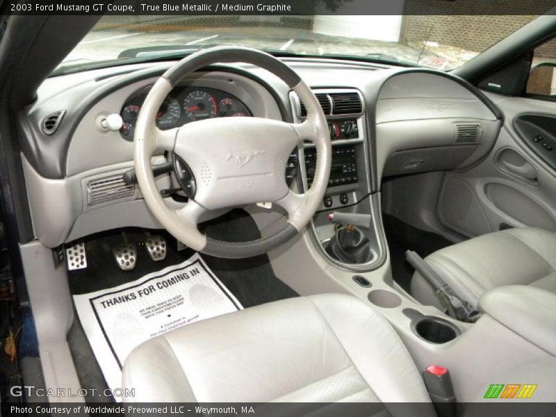 True Blue Metallic / Medium Graphite 2003 Ford Mustang GT Coupe