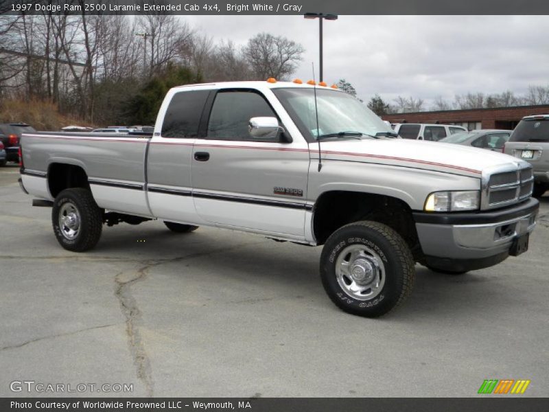 Bright White / Gray 1997 Dodge Ram 2500 Laramie Extended Cab 4x4