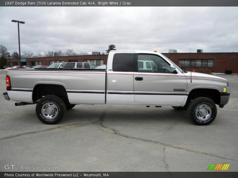 Bright White / Gray 1997 Dodge Ram 2500 Laramie Extended Cab 4x4