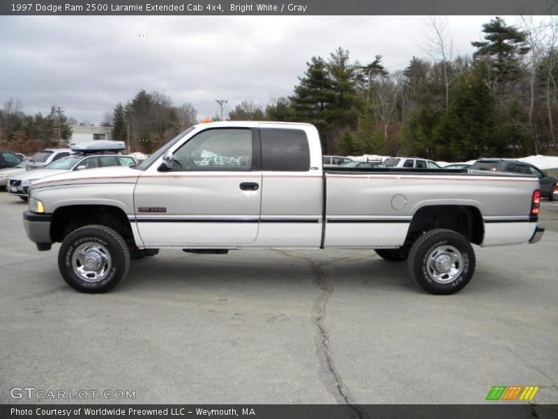 Bright White / Gray 1997 Dodge Ram 2500 Laramie Extended Cab 4x4