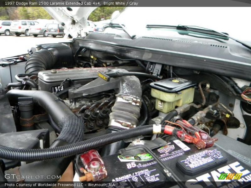 Bright White / Gray 1997 Dodge Ram 2500 Laramie Extended Cab 4x4