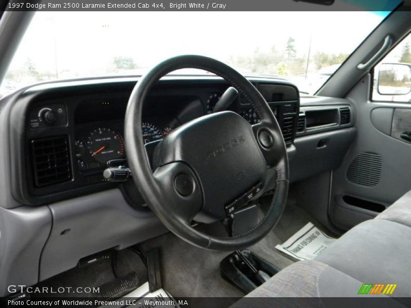 Bright White / Gray 1997 Dodge Ram 2500 Laramie Extended Cab 4x4
