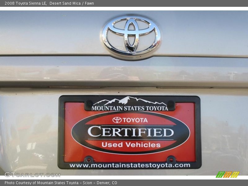 Desert Sand Mica / Fawn 2008 Toyota Sienna LE