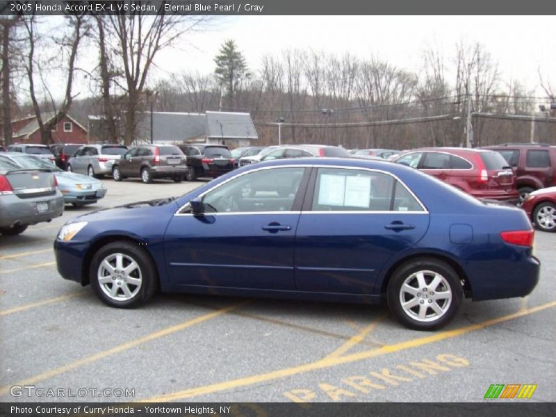 Eternal Blue Pearl / Gray 2005 Honda Accord EX-L V6 Sedan