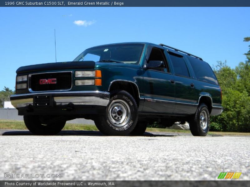 Emerald Green Metallic / Beige 1996 GMC Suburban C1500 SLT