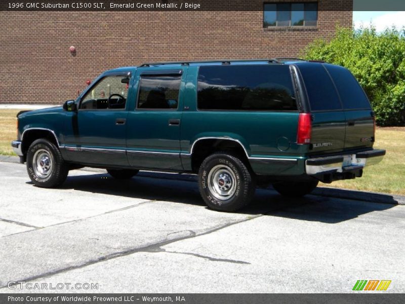 Emerald Green Metallic / Beige 1996 GMC Suburban C1500 SLT