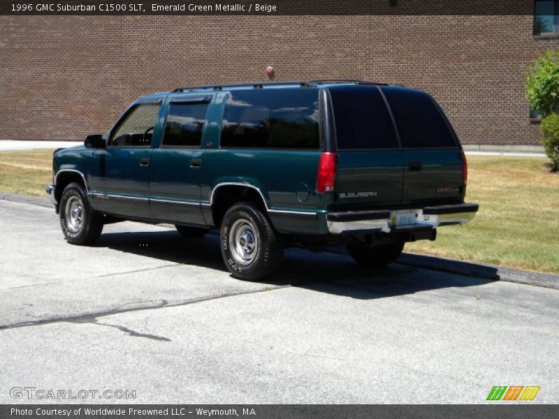 Emerald Green Metallic / Beige 1996 GMC Suburban C1500 SLT