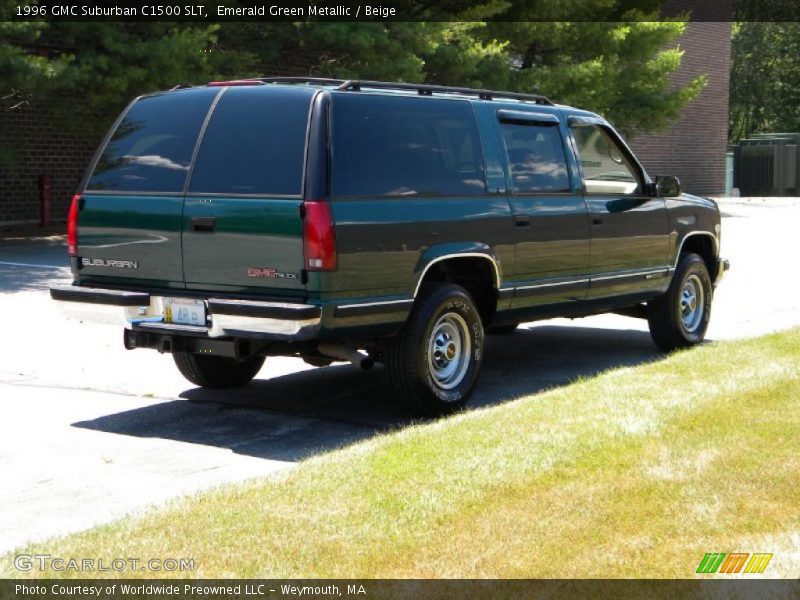 Emerald Green Metallic / Beige 1996 GMC Suburban C1500 SLT