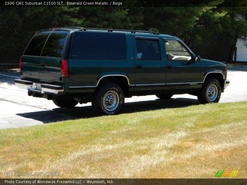 Emerald Green Metallic / Beige 1996 GMC Suburban C1500 SLT