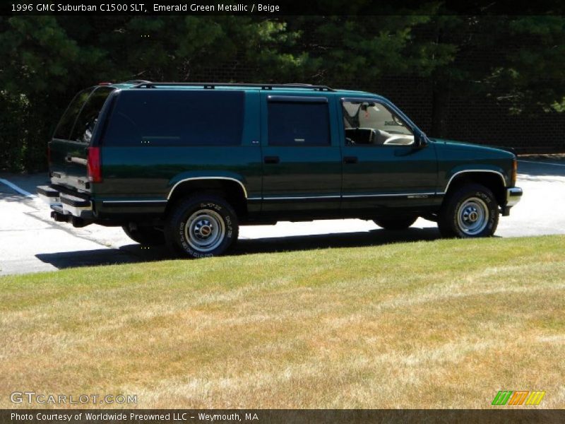 Emerald Green Metallic / Beige 1996 GMC Suburban C1500 SLT