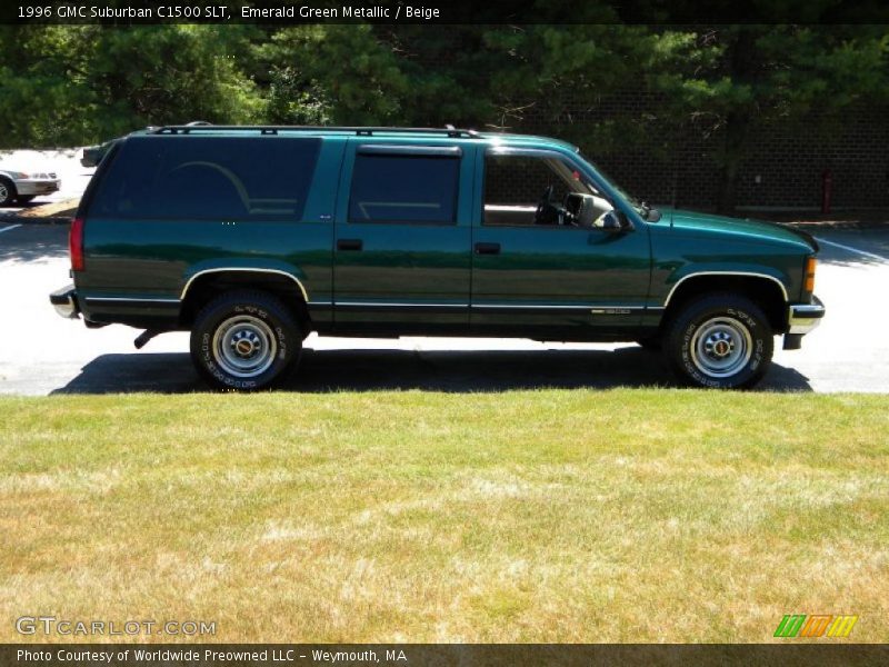 Emerald Green Metallic / Beige 1996 GMC Suburban C1500 SLT