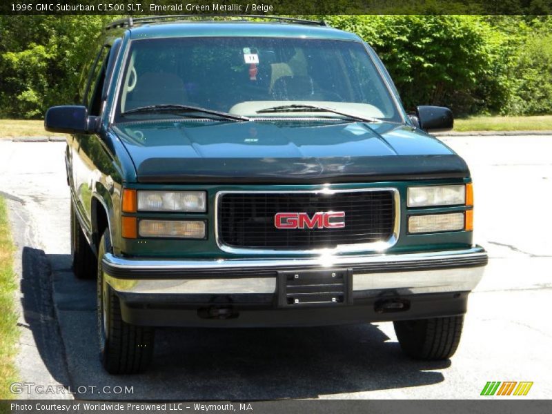 Emerald Green Metallic / Beige 1996 GMC Suburban C1500 SLT