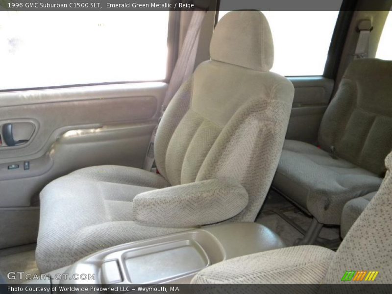 Emerald Green Metallic / Beige 1996 GMC Suburban C1500 SLT