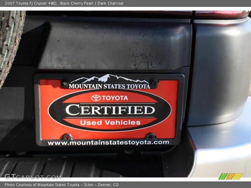 Black Cherry Pearl / Dark Charcoal 2007 Toyota FJ Cruiser 4WD