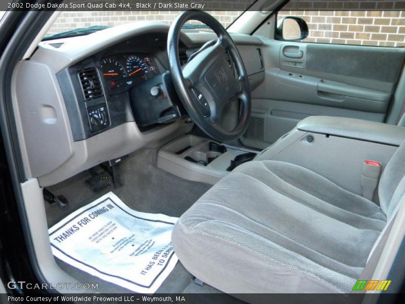 Dark Slate Gray Interior - 2002 Dakota Sport Quad Cab 4x4 