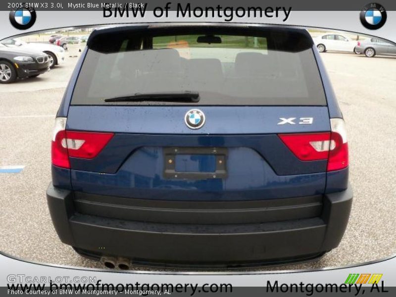 Mystic Blue Metallic / Black 2005 BMW X3 3.0i
