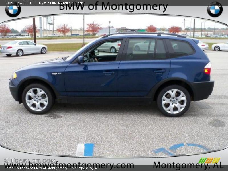 Mystic Blue Metallic / Black 2005 BMW X3 3.0i
