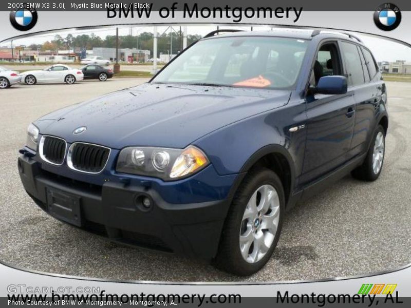 Mystic Blue Metallic / Black 2005 BMW X3 3.0i