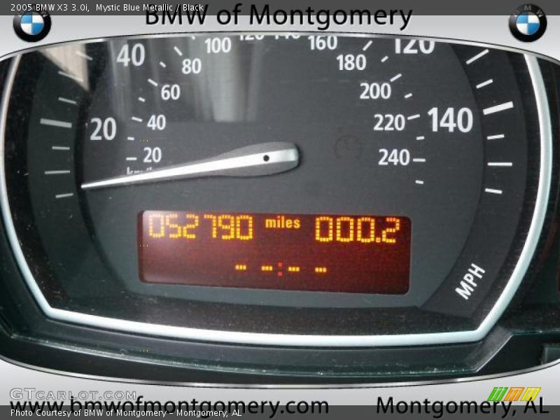 Mystic Blue Metallic / Black 2005 BMW X3 3.0i