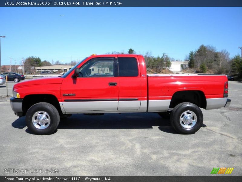 Flame Red / Mist Gray 2001 Dodge Ram 2500 ST Quad Cab 4x4