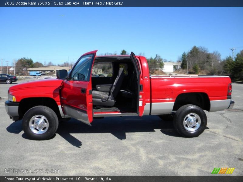 Flame Red / Mist Gray 2001 Dodge Ram 2500 ST Quad Cab 4x4