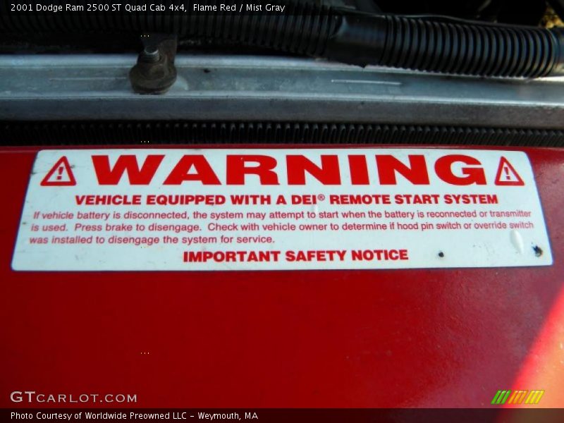 Flame Red / Mist Gray 2001 Dodge Ram 2500 ST Quad Cab 4x4