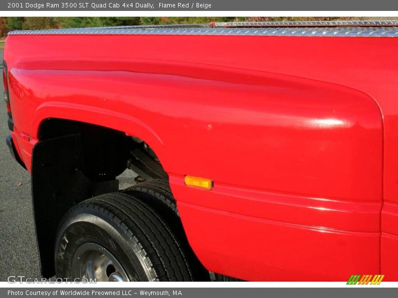 Flame Red / Beige 2001 Dodge Ram 3500 SLT Quad Cab 4x4 Dually