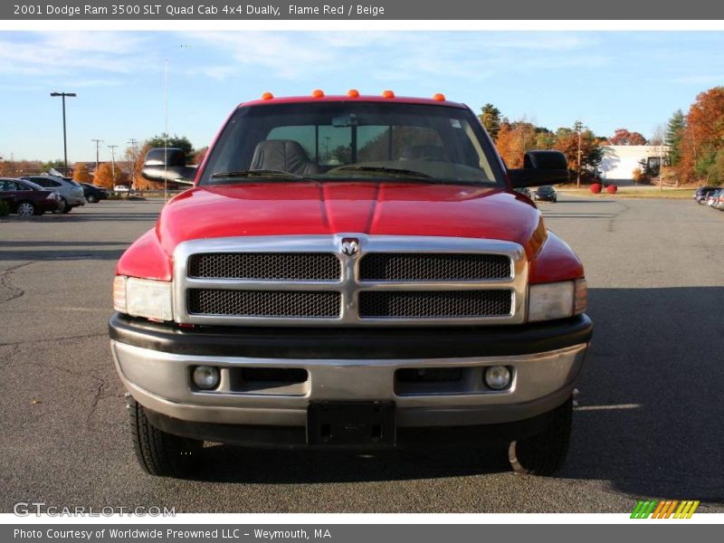Flame Red / Beige 2001 Dodge Ram 3500 SLT Quad Cab 4x4 Dually