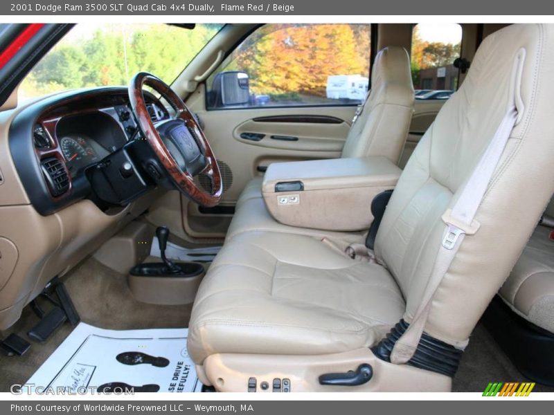  2001 Ram 3500 SLT Quad Cab 4x4 Dually Beige Interior