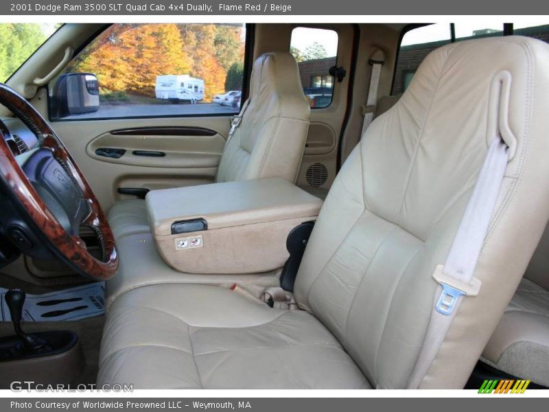 Flame Red / Beige 2001 Dodge Ram 3500 SLT Quad Cab 4x4 Dually