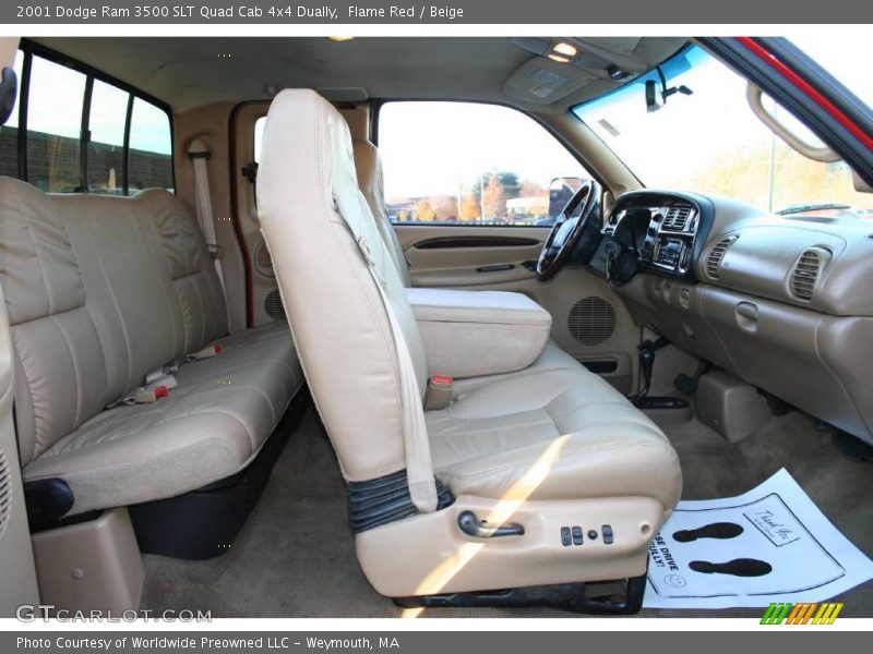 Flame Red / Beige 2001 Dodge Ram 3500 SLT Quad Cab 4x4 Dually