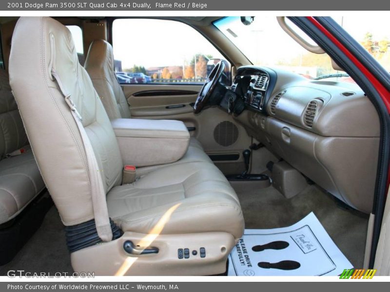 Flame Red / Beige 2001 Dodge Ram 3500 SLT Quad Cab 4x4 Dually