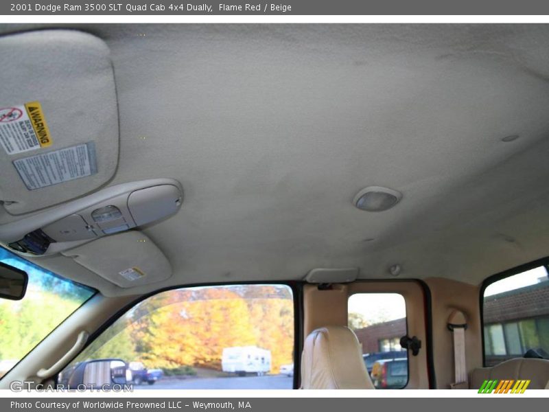 Flame Red / Beige 2001 Dodge Ram 3500 SLT Quad Cab 4x4 Dually