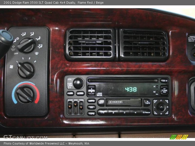 Flame Red / Beige 2001 Dodge Ram 3500 SLT Quad Cab 4x4 Dually