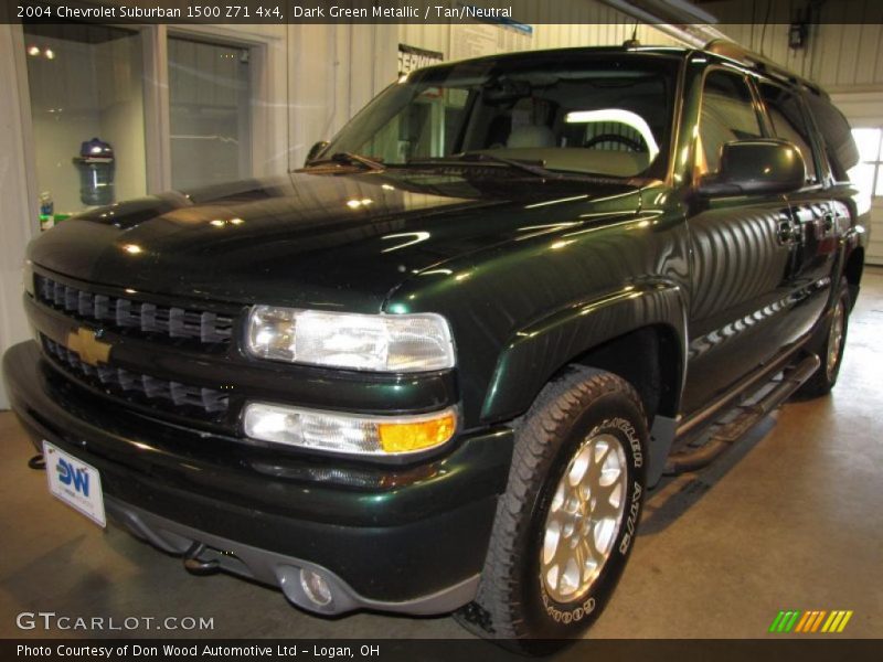 Dark Green Metallic / Tan/Neutral 2004 Chevrolet Suburban 1500 Z71 4x4