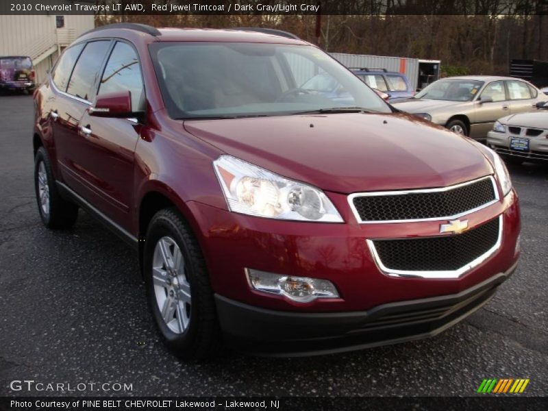 Red Jewel Tintcoat / Dark Gray/Light Gray 2010 Chevrolet Traverse LT AWD