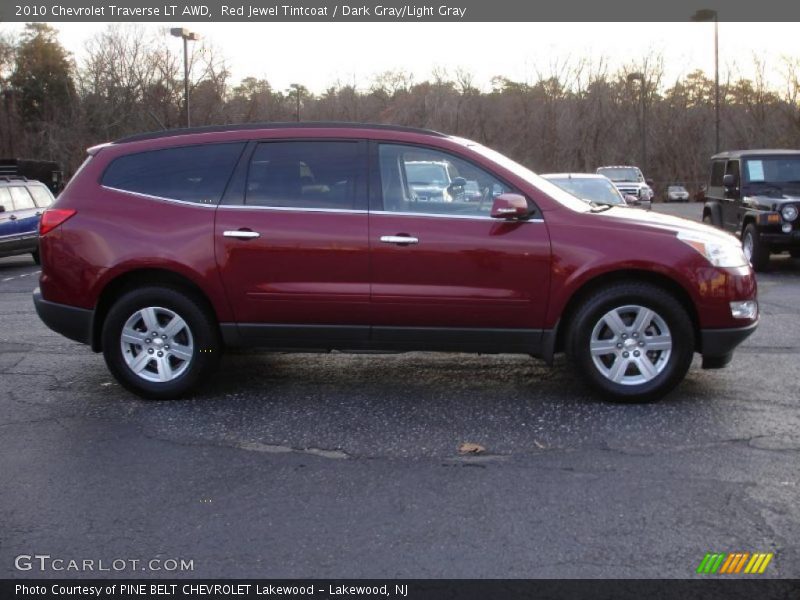 Red Jewel Tintcoat / Dark Gray/Light Gray 2010 Chevrolet Traverse LT AWD