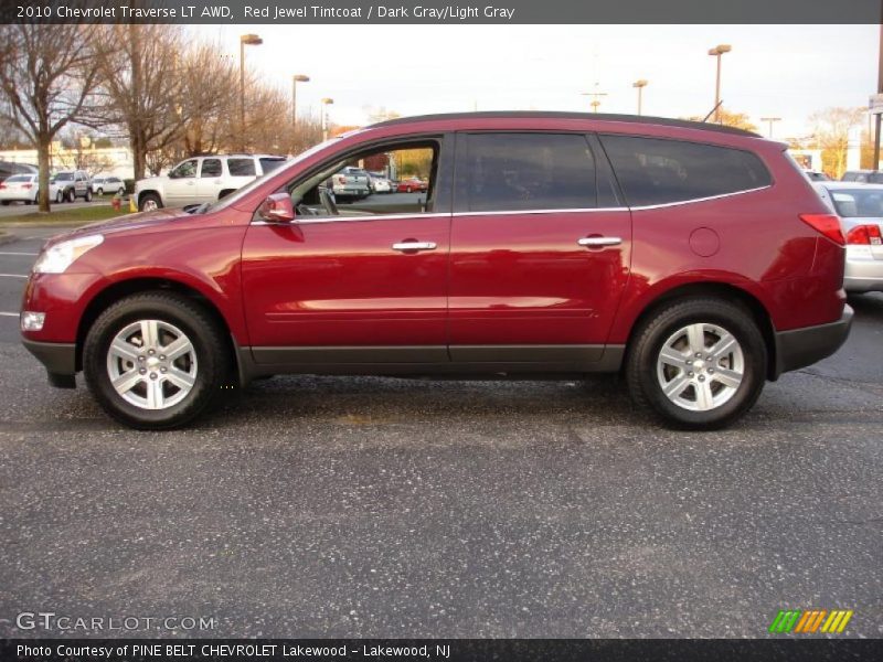 Red Jewel Tintcoat / Dark Gray/Light Gray 2010 Chevrolet Traverse LT AWD