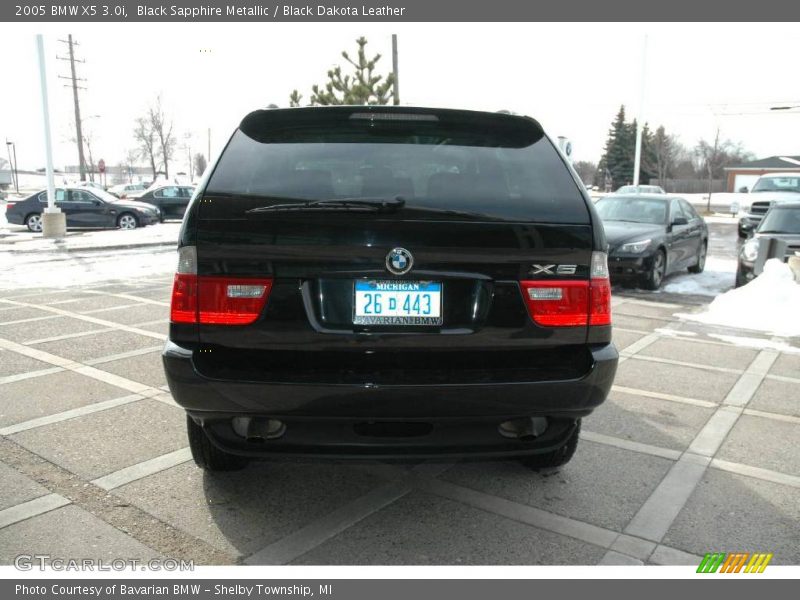 Black Sapphire Metallic / Black Dakota Leather 2005 BMW X5 3.0i