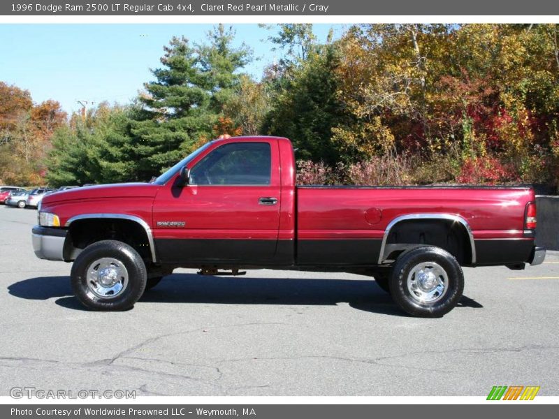 Claret Red Pearl Metallic / Gray 1996 Dodge Ram 2500 LT Regular Cab 4x4