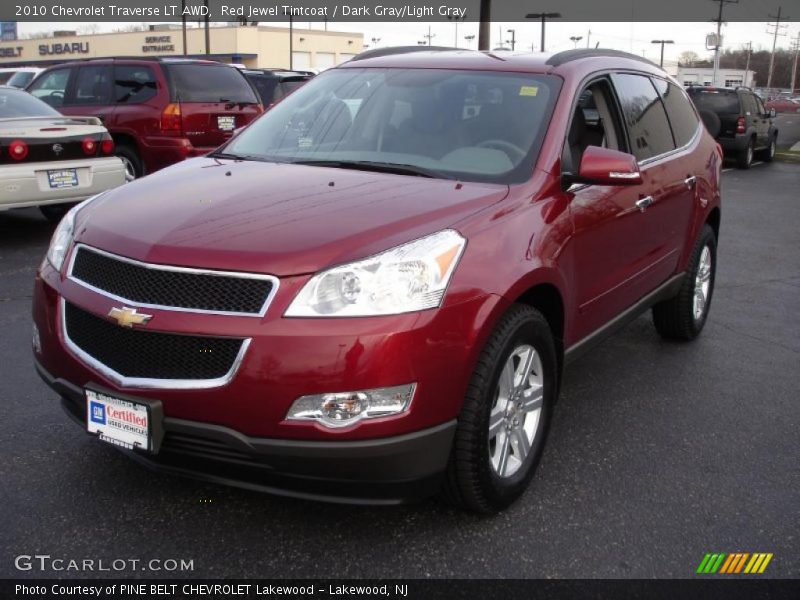 Red Jewel Tintcoat / Dark Gray/Light Gray 2010 Chevrolet Traverse LT AWD