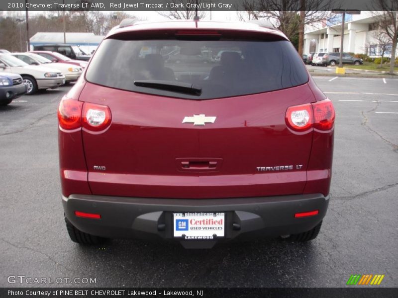 Red Jewel Tintcoat / Dark Gray/Light Gray 2010 Chevrolet Traverse LT AWD