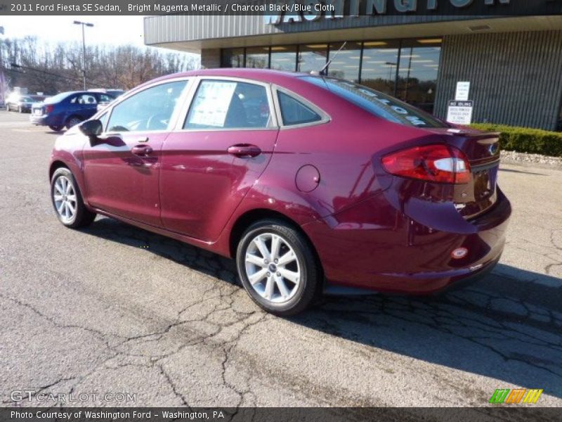Bright Magenta Metallic / Charcoal Black/Blue Cloth 2011 Ford Fiesta SE Sedan